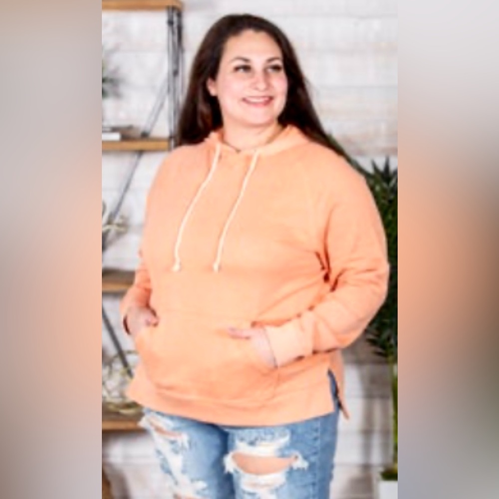 New LIKE LOVE Orange Bleached Hoodie 2x